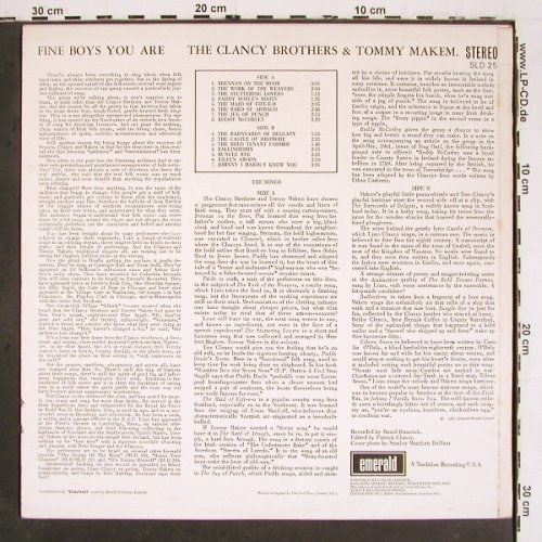 Clancy Brothers & Tommy Makem: Fine Boys You Are (1962), Emerald (SLD 25), UK, 1967 Typ: LP Best.-Nr.: V5901 Preis: 7,50 Euro.