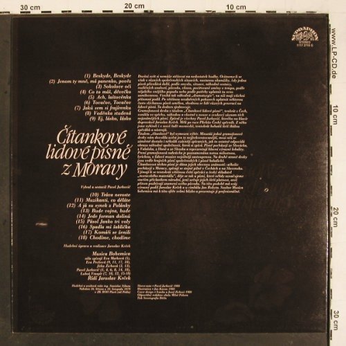 Musica Bohemica - Jaroslav Krcek: Citankove lidove pisne z Moravy, Supraphon(1117 2718 G), CZ, 1980 - LP - V5984 - 7,50 Euro