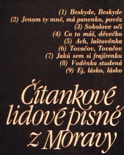 Musica Bohemica - Jaroslav Krcek: Citankove lidove pisne z Moravy, Supraphon(1117 2718 G), CZ, 1980 - LP - V5984 - 7,50 Euro