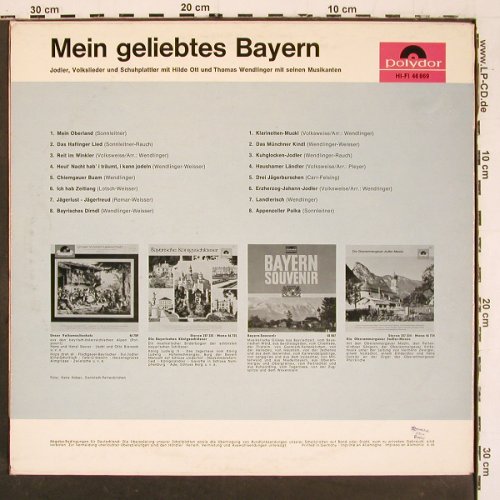 V.A.Mein geliebtes Bayern: Jodler,Volksl... Hilde Ott,Wendling, Polydor (46 869), D, Mono, 1964 Typ: LP Best.-Nr.: V6064 Preis: 6,00 Euro.