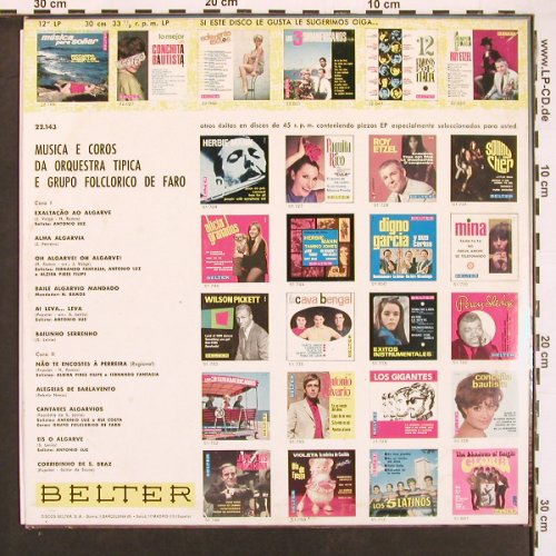 V.A.Musica e Coros da Orquestra: Tipica e Grupo Folclorico de Faro, Belter (22.143), E, 1967 Typ: LP Best.-Nr.: V6156 Preis: 9,00 Euro.