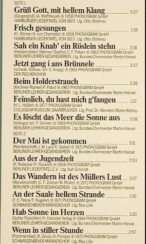 V.A.Das deutsche Volkslied: 25 beliebte Chorlieder, Folge 1, Philips (6623 134), D, Foc Typ: 2LP Best.-Nr.: Y372 Preis: 7,50 Euro.