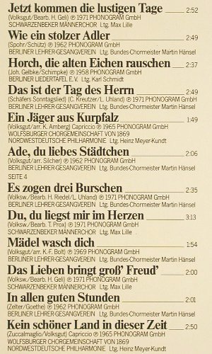 V.A.Das deutsche Volkslied: 25 beliebte Chorlieder, Folge 1, Philips (6623 134), D, Foc Typ: 2LP Best.-Nr.: Y372 Preis: 7,50 Euro.