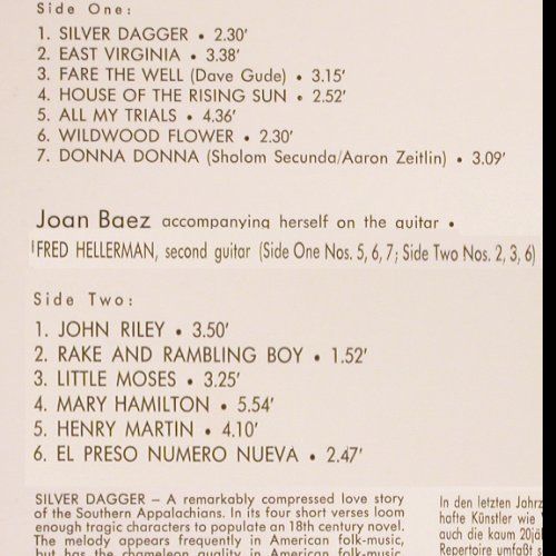 Baez,Joan: I, Amadeo (AVRS 9113 St), A, 1960 Typ: LP Best.-Nr.: Y450 Preis: 9,00 Euro
