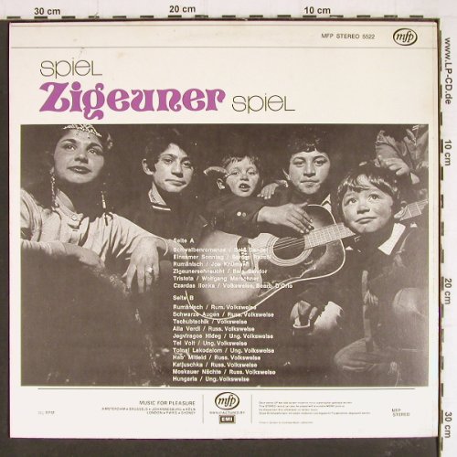 D'Orio,Vesco  m.s.Zigeunerensemble: spiel Zigeuner spiel, (instrum.), MFP&sol;EMI (MFP 5522), D Typ: LP Best.-Nr.: Y7650 Preis: 6,00 Euro.