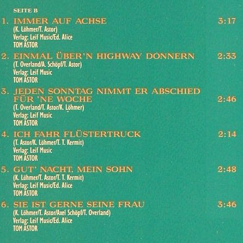 Astor,Tom: Auf Achse, Electrola(), D, 1991 - LP - V5234 - 6,00 Euro