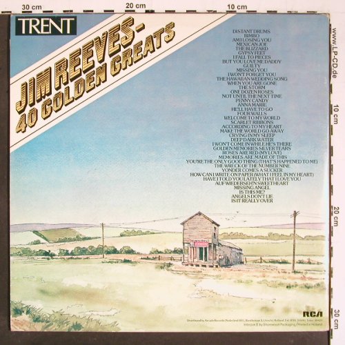 Reeves,Jim: 40 Golden Greats,Foc, TRENT RCA(ADE H21), NL,  - 2LP - V5523 - 7,50 Euro