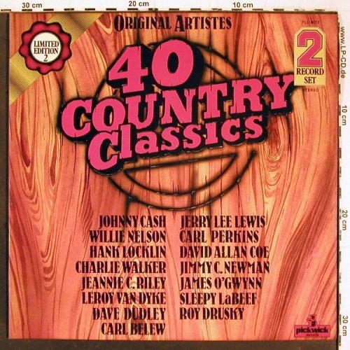 V.A.40 Country Classics: J.C.Riley... J.Cash, Foc, Pickwick(PLD 8011), UK, Lim.Ed,  - 2LP - V6487 - 7,50 Euro