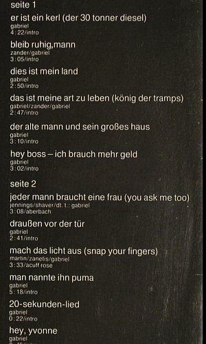 Gabriel,Gunter: Das Ist Meine Art, Foc(PosterCover), Hansa&sol;Stern (88 262 IU), D Typ: LP Best.-Nr.: V7048 Preis: 6,00 Euro.