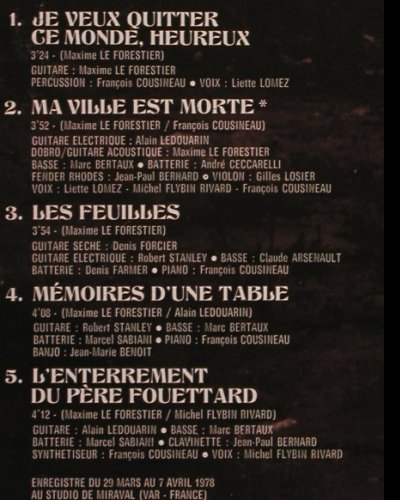Le Forestier,Maxime: No.5, Foc, Polydor(2473 089), F, 1978 - LP - V5068 - 7,50 Euro