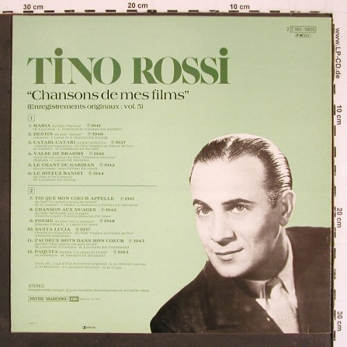 Rossi,Tino: Chansons de mes films (5), Columbia (C 062-15.605), F, 1978 Typ: LP Best.-Nr.: V5757 Preis: 9,00 Euro