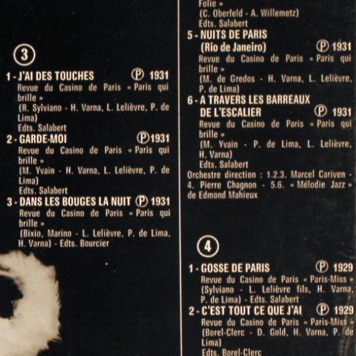 Mistinguett: Same, Foc,Casino de Paris (1925-38), Pathé (C 178-15422/3), F, 1978 Typ: 2LP Best.-Nr.: V6428 Preis: 14,00 Euro.