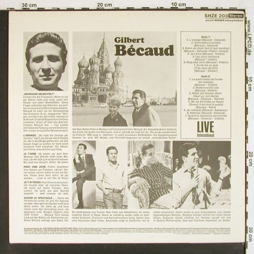 Becaud,Gilbert - Live: Live-Monsieur 100000 Volt pers&ouml;nl., H&ouml;rZu (SHZE 203), D, Ri Typ: LP Best.-Nr.: V7773 Preis: 9,00 Euro.