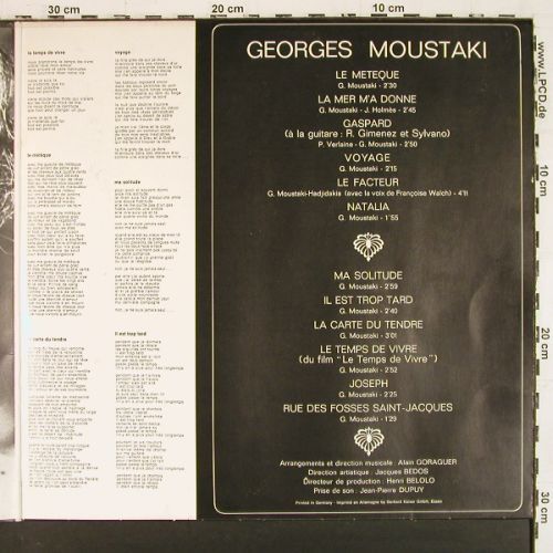 Moustaki,Georges: Same, Foc, vg+&sol;m-, Le Meteque, Polydor (184 350), D, 1969 Typ: LP Best.-Nr.: V7865 Preis: 5,00 Euro.