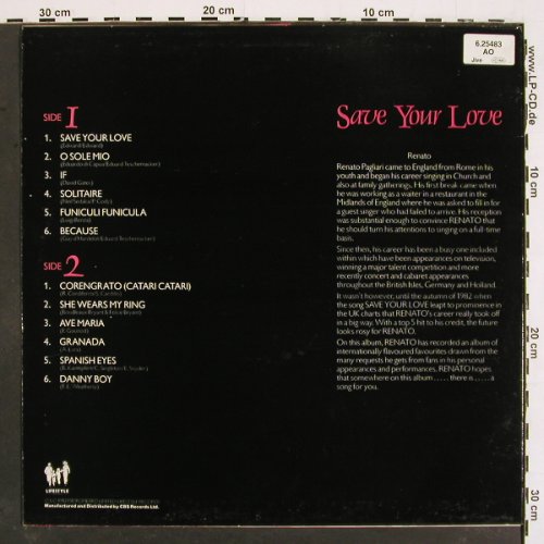 Renato: Save Your Love, Lifestyle(6.25483), UK, 1982 - LP - V5003 - 6,00 Euro