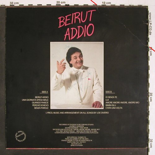Diverio,Joe: Beirut Addio, m-/vg+, Nick Merica Prod.(CA 94868), F, 1988 - LP - V5553 - 5,00 Euro