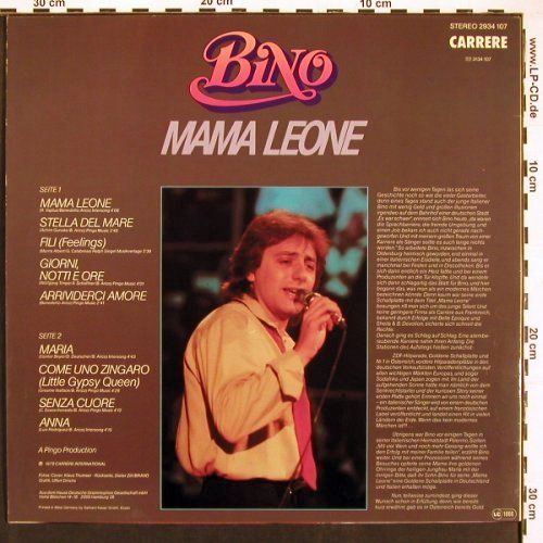Bino: Mama Leone, Carrere (2934 107), D, 1978 Typ: LP Best.-Nr.: V6103 Preis: 5,00 Euro