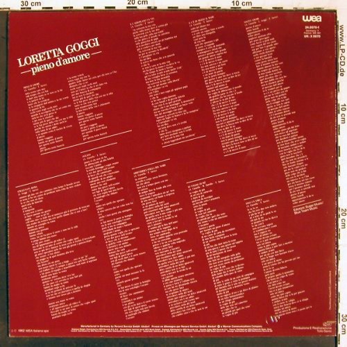 Goggi,Loretta: Pieno d'amore, WEA(24.0070-1), D, co, 1982 - LP - V6717 - 7,50 Euro