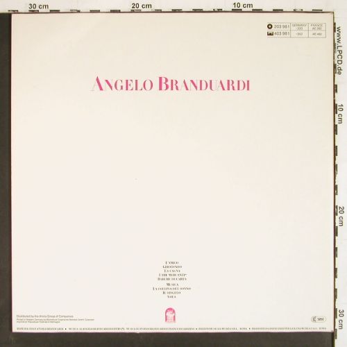 Branduardi,Angelo: Branduardi, Foc, ital&sol;deut. Text, Musiza (203 981-320), D Typ: LP Best.-Nr.: V7718 Preis: 7,50 Euro.