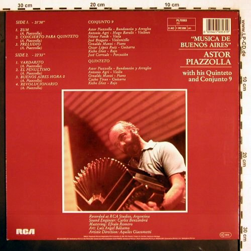 Piazzolla,Astor: Musica de Buenos Aires, RCA(PL70353), D, 1982 - LP - V3313 - 12,50 Euro