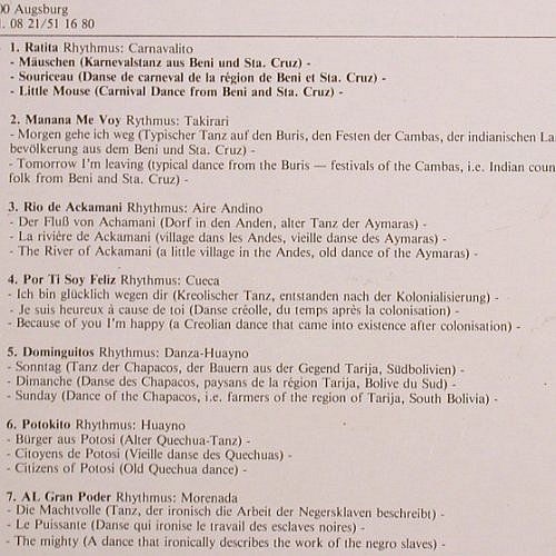 Ukamau: Folklore de Bolivia, Eulenspiegel(EULP 1023), D,  - LP - V5591 - 5,00 Euro