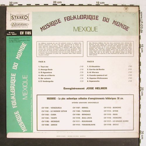 V.A.Musique Folklorique du Monde: Mexique, Jose Helmer, Musidisc(30 CV 1105), F,  - LP - V5610 - 7,50 Euro