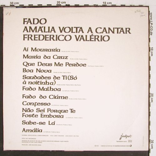 Rodrigues,Amalia: Fado, m-/vg+, Jackpot(JAK 007), P, 1982 - LP - V5642 - 7,50 Euro
