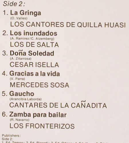 V.A.Argentine (1962-1971): Songs & Sound The World Around, Philips (6347 196), NL, 1973 Typ: LP Best.-Nr.: V6488 Preis: 7,50 Euro.