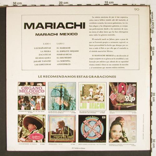 Mariachi: Mariachi Mexico, (Track1 vg-), Musart (ED 90), Mexico, 1960 Typ: LP Best.-Nr.: V7697 Preis: 7,50 Euro.