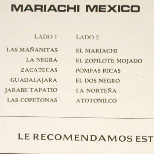 Mariachi: Mariachi Mexico, (Track1 vg-), Musart (ED 90), Mexico, 1960 Typ: LP Best.-Nr.: V7697 Preis: 7,50 Euro.