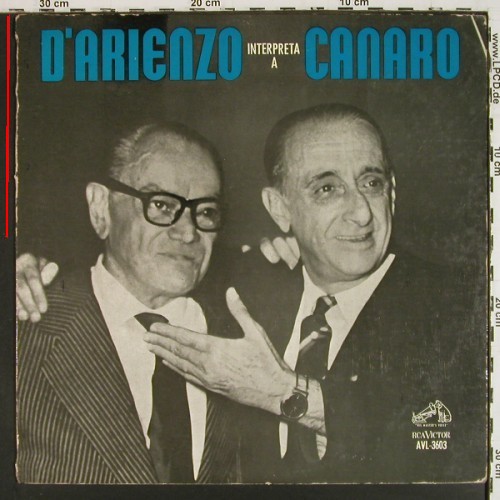 D'Arienzo,Juan y su Orquesta tipica: Interpreta a Canaro, vg+&sol;vg-, RCA (AVL-3603), Argentien, 1965 Typ: LP Best.-Nr.: V7964 Preis: 50,00 Euro.