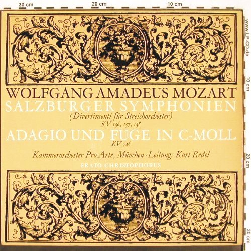 Mozart,Wolfgang Amadeus: Salzburger Symphonien,136,137,138, Christophorus (CGLP 75 811), D, Mono Typ: LP Best.-Nr.: K1353 Preis: 7,50 Euro