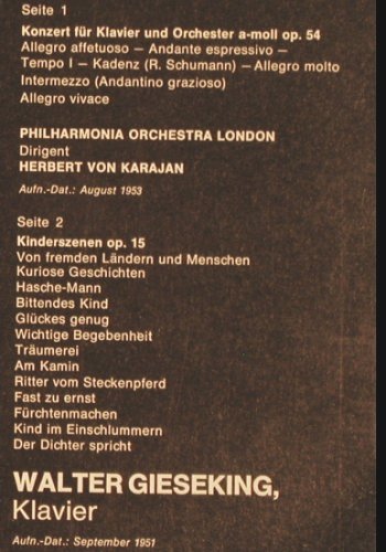 Schumann,Robert: Konzert f.Klavier&Orch.a-moll,op.54, Dacapo / EMI(C 047-01 401 M), D,  - LP - K1363 - 7,50 Euro