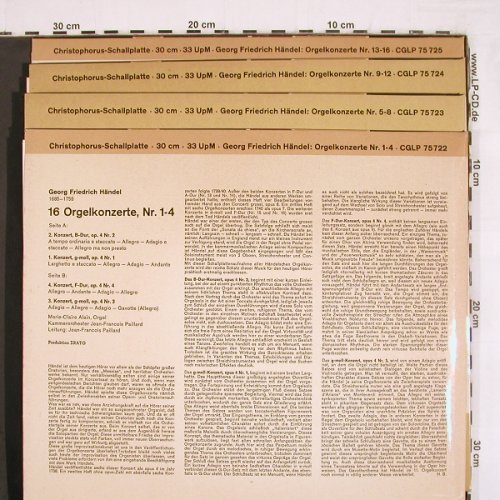 Händel,Georg Friedrich: 16 Orgelkonzerte, 1-16, Christophorus(CGLP 75 722/725), D, Mono,  - LP*4 - K1375 - 17,50 Euro