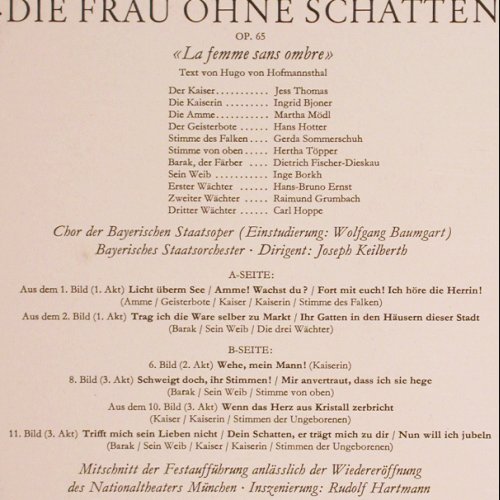 Strauss,Richard: Die Frau ohne Schatten-Szenen, D.Gr.(136 422 SLPEM), D, stereo, 1964 - LP - K1385 - 9,00 Euro