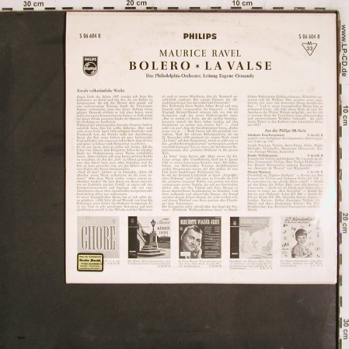 Ravel,Maurice: Bolero / La Valse, Mono, vg+/m-, Philips(S 06 604 R), D, 1958 - 10inch - K1387 - 5,00 Euro