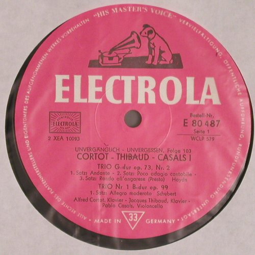 Haydn,Joseph / Schubert: Trio Klavier,Violine & Violoncello, Electrola, Folge 103(E 80 487), D,vg+/m-,  - LP - K1390 - 9,00 Euro