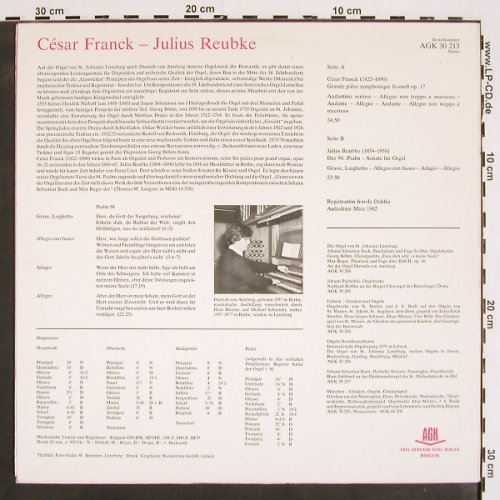 Franck,Cesar / Julius Reubke: Grande piece symphonique/94Psalm, AGK(AGK 30 213), D,  - LP - K1392 - 9,00 Euro