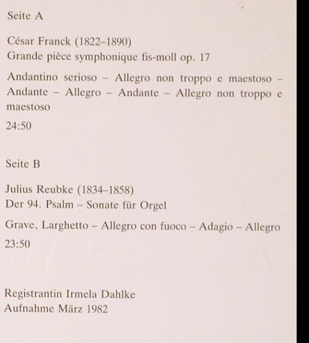 Franck,Cesar / Julius Reubke: Grande piece symphonique/94Psalm, AGK(AGK 30 213), D,  - LP - K1392 - 9,00 Euro