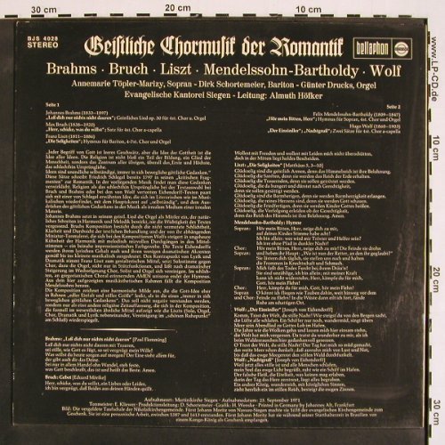 V.A.Geistige Chormusik der Romantik: Brahms,Bruch,Liszt,Menelssohn,Wolf, Bellaphon/Resono(BJS 4028), D, 1971 - LP - K1395 - 7,50 Euro