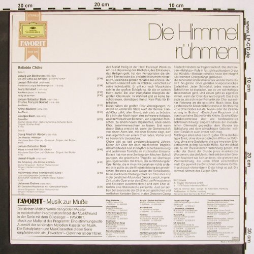 V.A.Die Himmel rühmen: Beliebte Chöre. Beeth., Schubert.., D.Gr. Favorit(2535 609), D, 1978 - LP - K1397 - 6,00 Euro