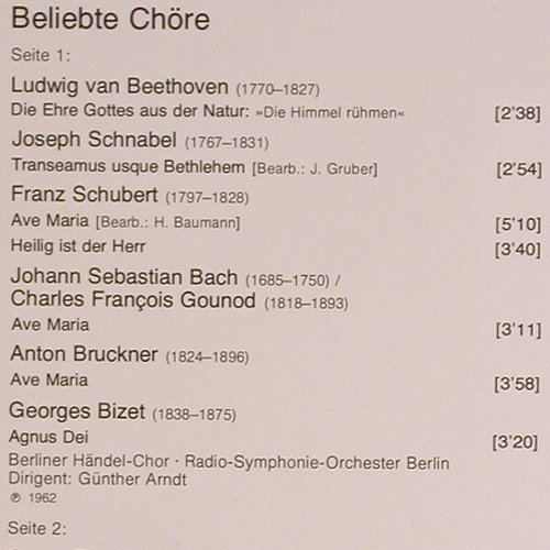 V.A.Die Himmel rühmen: Beliebte Chöre. Beeth., Schubert.., D.Gr. Favorit(2535 609), D, 1978 - LP - K1397 - 6,00 Euro
