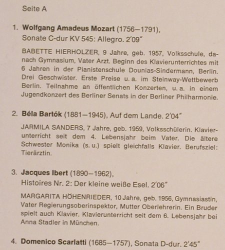 V.A.4.Deutscher Jugend-: Klavierwettbewerb, Marl 1966, jugend musiziert/DGr. (629 946), D, 1966 Typ: LP Best.-Nr.: K1402 Preis: 12,50 Euro