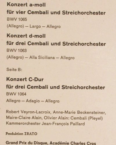 Bach,Johann Sebastian: Konzerte für drei und vier Cembali, Christophorus (CGLP 75 739), D, Mono Typ: LP Best.-Nr.: K1406 Preis: 9,00 Euro