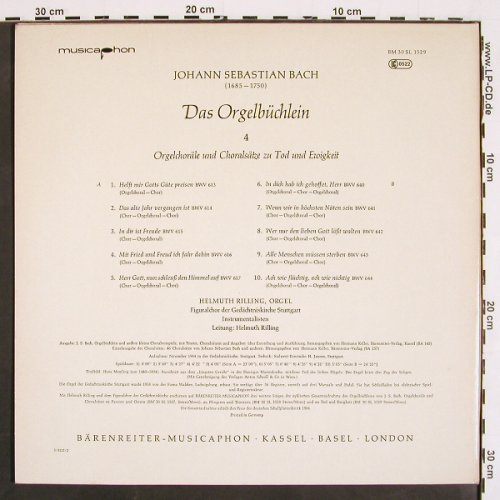 Bach,Johann Sebastian: Das Orgelbüchlein 4,Tod u.Ewigkeit, Musicaphon (BM 30 SL 1529), D, Foc, 1965 Typ: LP Best.-Nr.: K1410 Preis: 9,00 Euro