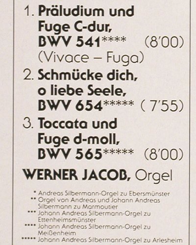 Bach,Johann Sebastian: Orgelwerke,Toccata uFuge d-moll,565, EMI (7 69390 1), D, Ri, 1988 Typ: LP Best.-Nr.: K1413 Preis: 7,50 Euro