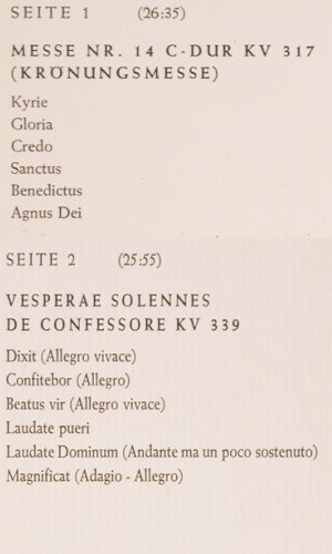 Mozart,Wolfgang Amadeus: Krönungsmesse/Vesperae Solennes, Intercord(J 075/075-09 K), D,  - LP - K1424 - 6,00 Euro