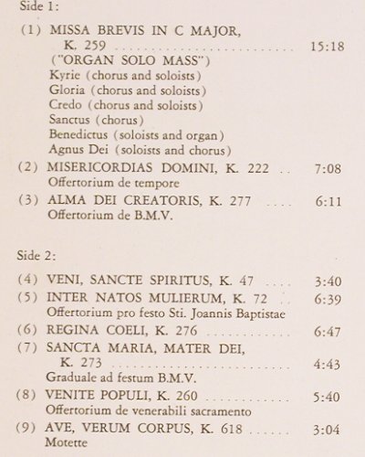 Wiener Sängerknaben: Mozart,Orgelsolo-Messe,KV 259, Philips (835 396 AY), NL Typ: LP Best.-Nr.: K1425 Preis: 6,00 Euro