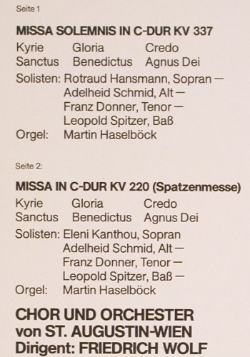 Mozart,Wolfgang Amadeus: Missa Solemnis/Spatzenmesse kv 220, Philips(6598 853), A, 1977 - LP - K1426 - 6,00 Euro