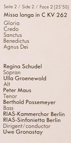 Mozart,Wolfgang Amadeus: Missa Longa / Missa Brevis, Schwann(41 669 3), D,Club Ed., 1983 - LP - K1427 - 6,00 Euro